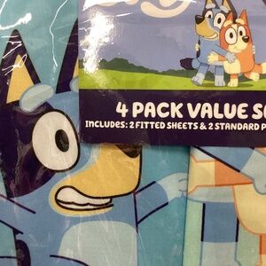 New Bluey and bingo Sheet Set - 4 piece value pack - TWIN